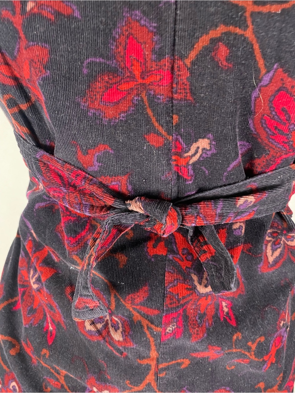 Laura Ashley Black Sleeveless Jumpsuit with Red Floral Print - Picture 8 of 9